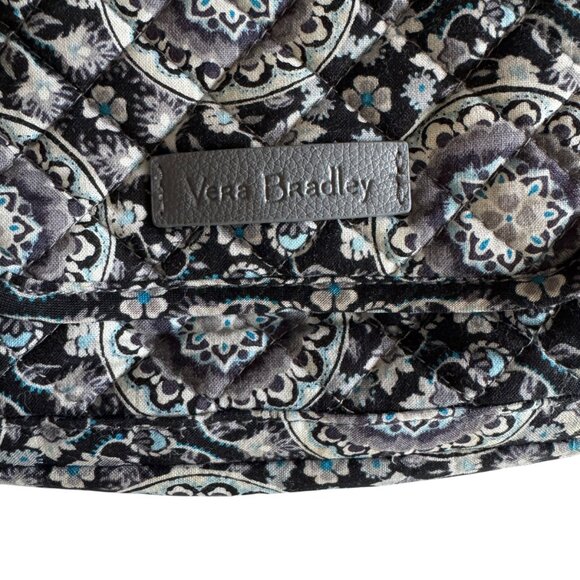 Vera Bradley Deluxe Crossbody Purse Bag Floral Blue Gray Adjustable Strap - Picture 15 of 16